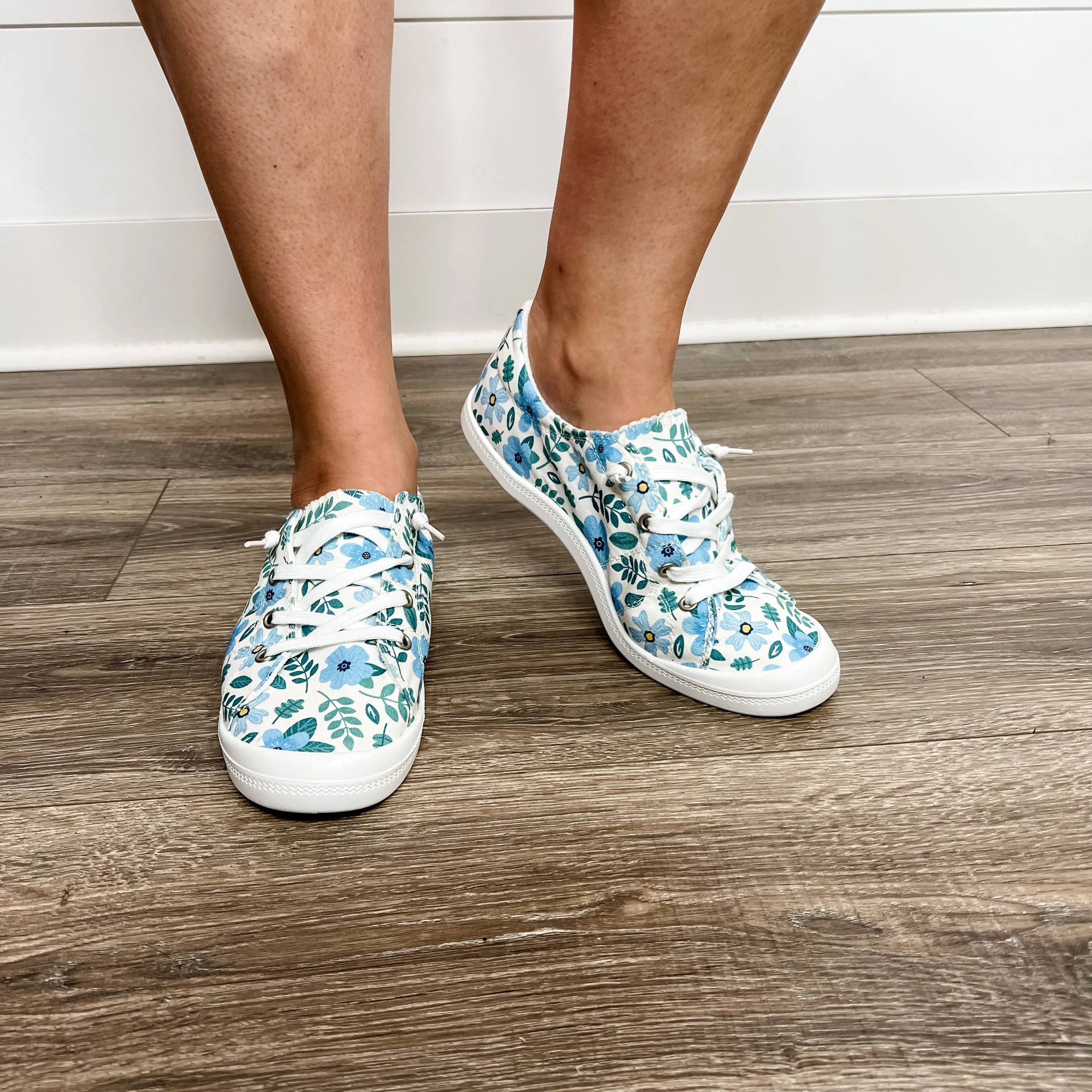 Custom Sneakers (Blue Floral)