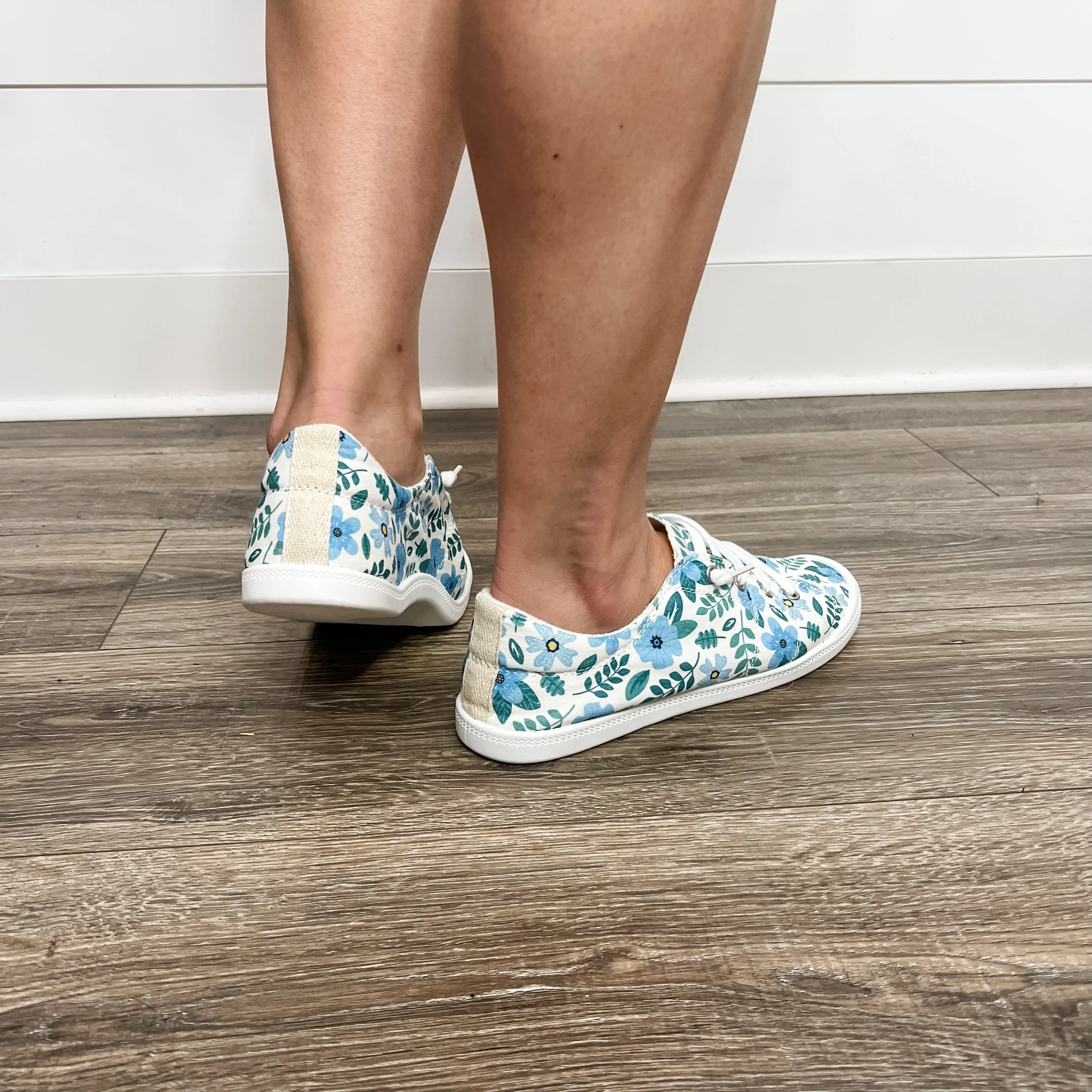 Custom Sneakers (Blue Floral)
