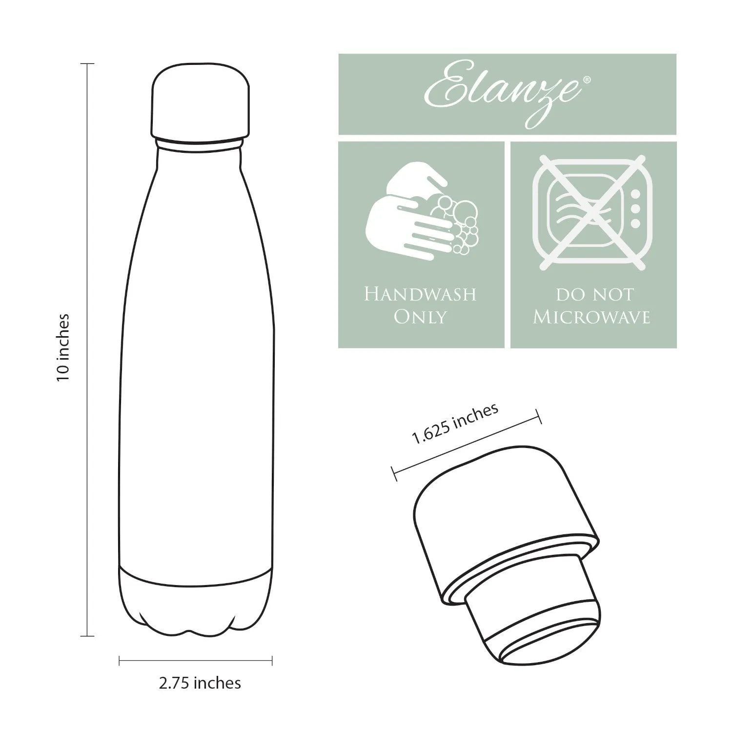 Elanze Designs Most Awesome Dad Black 17 ounce Stainless Steel Sports Water Bottle