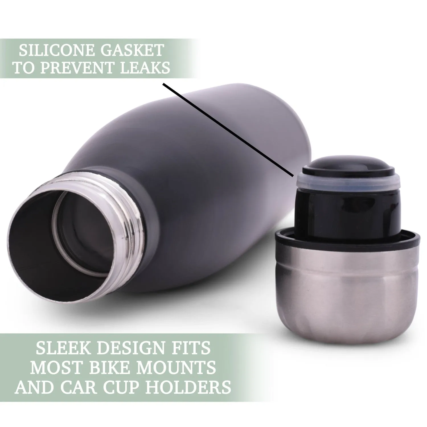 Elanze Designs Most Awesome Dad Black 17 ounce Stainless Steel Sports Water Bottle
