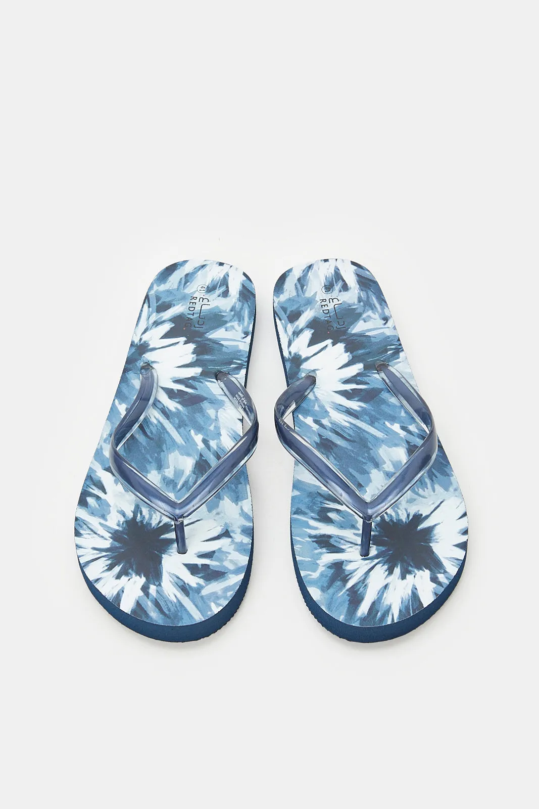Women Navy Floral Flip Flop